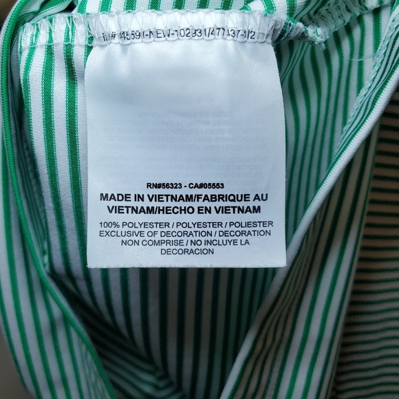 Nike Golf women's sleeveless polo Green stripe pullover size M Embroidered Bird - Picture 9 of 9